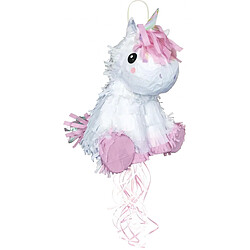 Tim&Puce Pinata Baby licorne blanc et rose avec corne argentée