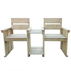 Helloshop26 Banc de jardin 150 x 55 x 89 cm meuble de patio d'extérieur terrasse à 2 places 150 cm pinède imprégnée 02_0011766