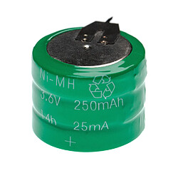 vhbw NiMH pile bouton de remplacement pour type V250H 250mAh 3,6V convient pour les batteries de modélisme etc.