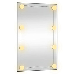 Maison Chic Miroir mural avec lumières LED | Miroir Décoration pour Maison Salle de Bain 50x80 cm verre rectangulaire -GKD24366 pas cher