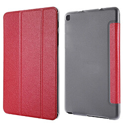 Acheter Etui en PU tri-fold en soie avec support rouge pour votre Samsung Galaxy Tab A 8.0 (2019)