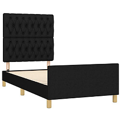 Acheter Maison Chic Lit adulte - Cadre Structure de lit avec tête de lit Contemporain Noir 90x200 cm Tissu -MN71992