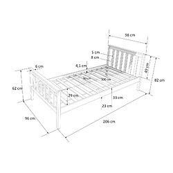 Avis Decoshop26 Lit pour enfant 90x200cm avec sommier à lattes en bois blanc LIT06081