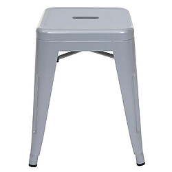 Mendler 6x Tabouret en métal HWC-A73, désign industriel métallique, empilable ~ gris