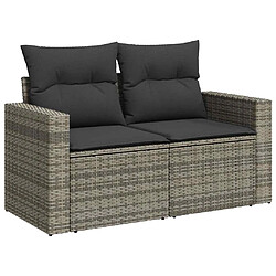 Acheter vidaXL Salon de jardin 8 pcs avec coussins gris résine tressée