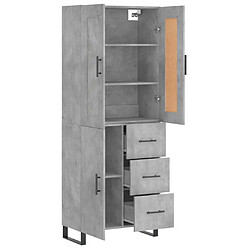 Avis vidaXL Buffet haut Gris béton 69,5x34x180 cm Bois d'ingénierie