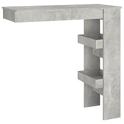 vidaXL Table de bar murale Gris Béton 102x45x103,5cm Bois d'ingénierie