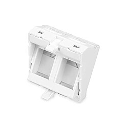 DIGITUS Plaque Frontale 45x45 mm, 2 Ports, coudée pour DN-93802-5-SH, RAL 9003