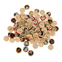 Boutons en bois rond animaux