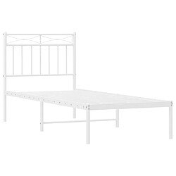 Acheter Maison Chic Lit adulte - Cadre de lit métal avec tête de lit,Structure du lit Contemporain pour chambre blanc 75x190 cm -MN96497