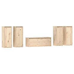 vidaXL Meubles TV 5 pcs Bois massif de pin