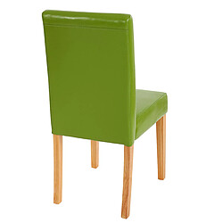 Acheter Mendler Lot de 4 chaises de séjour Littau ~ simili-cuir, vert, pieds clairs