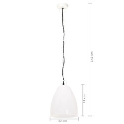 vidaXL Lampe suspendue industrielle 25 W Blanc Rond 32 cm E27 pas cher