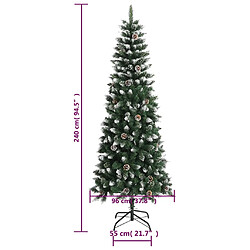 vidaXL Sapin de Noël artificiel avec support Vert 240 cm PVC pas cher