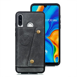 Wewoo Coque Fashion Etui de protection en cuir pour Huawei P30 Lite Gris