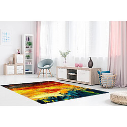 HOMEMANIA Tapis Imprimé Fire Sky 1 - Résumé - Décoration de Maison - antidérapants - Pour Salon, séjour, chambre à coucher - Multicolore en Polyester, Coton, 60 x 100 cm