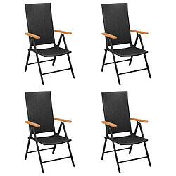 Maison Chic Lot de 4 Chaises de jardin,Fauteuil d'extérieur Résine tressée Noir -MN35959