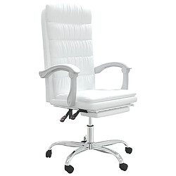 vidaXL Fauteuil inclinable de bureau Blanc Similicuir