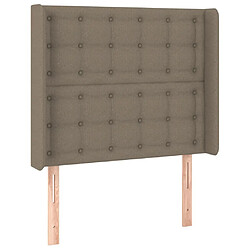 Avis Maison Chic Tête de lit scandinave à LED,meuble de chambre Taupe 93x16x118/128 cm Tissu -MN66671