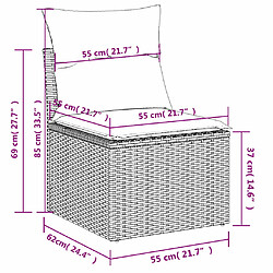 vidaXL Salon de jardin avec coussins 7 pcs beige résine tressée pas cher