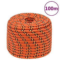 vidaXL Corde de bateau Orange 14 mm 100 m Polypropylène