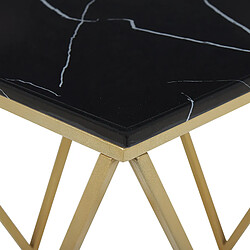 Beliani Table d'Appoint MALIBU Marbre Noir pas cher