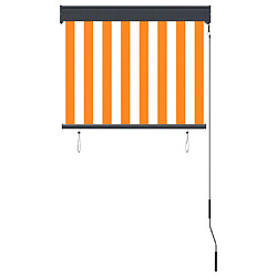 Avis vidaXL Store roulant d'extérieur 80x250 cm Blanc et orange