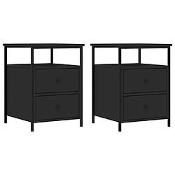 Maison Chic Lot de 2 Tables de chevet - Tables de Nuit noir 44x45x60 cm bois d’ingénierie