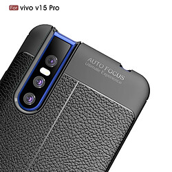 Wewoo Housse Coque antichoc TPU Litchi Texture pour VIVO V15 Pro (Noir)