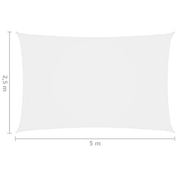 Acheter Helloshop26 Voile d'ombrage parasol tissu oxford rectangulaire 2,5 x 5 m blanc 02_0009583