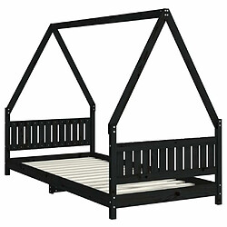 Avis Maison Chic Lit simple Cadre de lit pour enfants,Lit d'Enfant Moderne noir 90x200 cm bois de pin massif -MN43172