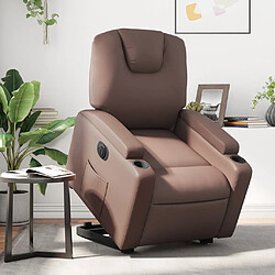 vidaXL Fauteuil inclinable électrique marron similicuir