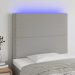 Maison Chic Tête de lit moderne à LED lumineuse pour chambre - Décoration de lit Gris clair 90x5x118/128 cm Tissu -MN85010