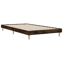 Avis Maison Chic Lit adulte - Lit simple Cadre de lit,Structure du lit Contemporain chêne fumé 100x200 cm bois d'ingénierie -MN46292