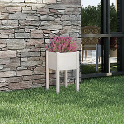 Maison Chic Jardinière,Bac à fleurs - pot de fleur d'extérieur Blanc 40x40x70 cm Bois de pin massif -GKD38025