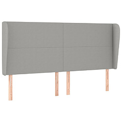 Maison Chic Tête de lit scandinave avec oreilles,meuble de chambre Gris clair 163x23x118/128 cm Tissu -MN29850