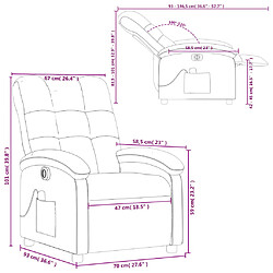 vidaXL Fauteuil de massage inclinable électrique gris clair tissu pas cher