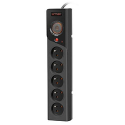 Power strip Z5 5m 5x230V 10A Z5/50/CZ black