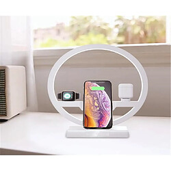 Acheter YP Select Chargeur de montre de chargeur sans fil 3 en 1 avec lumière LED pour iPhone / iPod / Apple Watch-BLANC