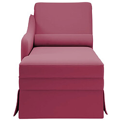 Avis vidaXL Fauteuil long avec traversin et accoudoir droit rouge bordeaux