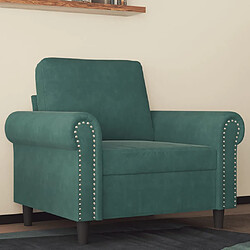 vidaXL Fauteuil Vert foncé 60 cm Velours