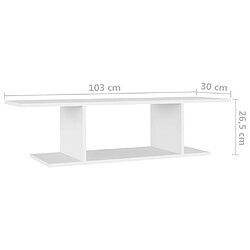 vidaXL Meuble TV mural Blanc 103x30x26,5 cm pas cher