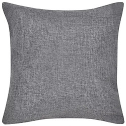 Avis Decoshop26 Lot de 4 housses de coussin taies d'oreiller en faux lin gris 40 x 40 cm DEC020056