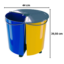 Acheter Poubelle rotative ECOBIN pour le tri des déchets 35 litres avec couvercle.