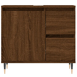 Maison Chic Armoire de bain,Meuble de rangement de salle de bain,Meuble haut chêne marron 65x33x60 cm bois d'ingénierie -GKD155340 pas cher