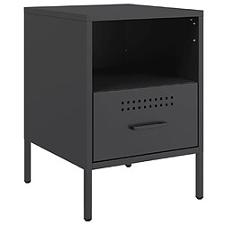 Acheter vidaXL Tables de chevet 2 pcs noir 36x39x50,5 cm acier