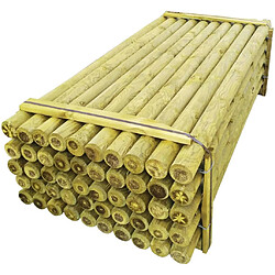 vidaXL Poteaux pointus de clôture 50 pcs Bois imprégné 10x240 cm