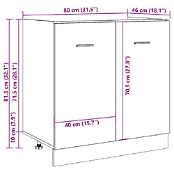 vidaXL Armoire de plancher d'évier chêne artisanal 80x46x81,5 cm pas cher