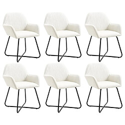 Maison Chic Lot de 6 Chaises à manger | Chaise de salle à manger cuisine crème tissu -GKD28352