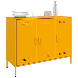 Avis vidaXL Buffet jaune moutarde 100,5x39x79 cm acier